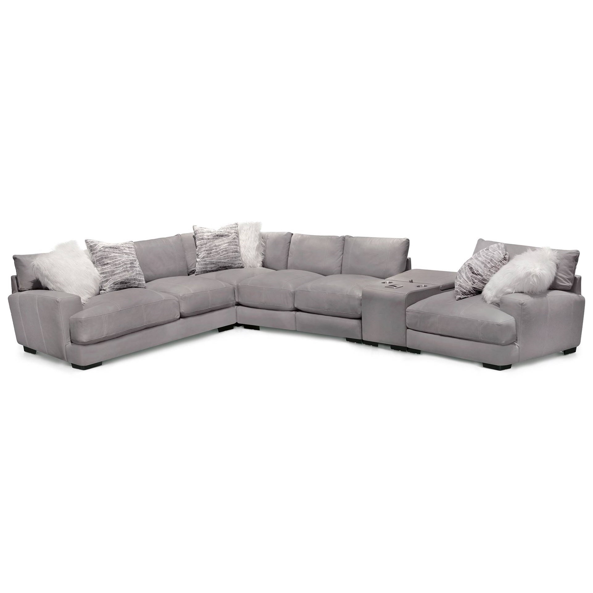 Franklin 909 LShaped Sectional Sofa with Storage Console Lagniappe